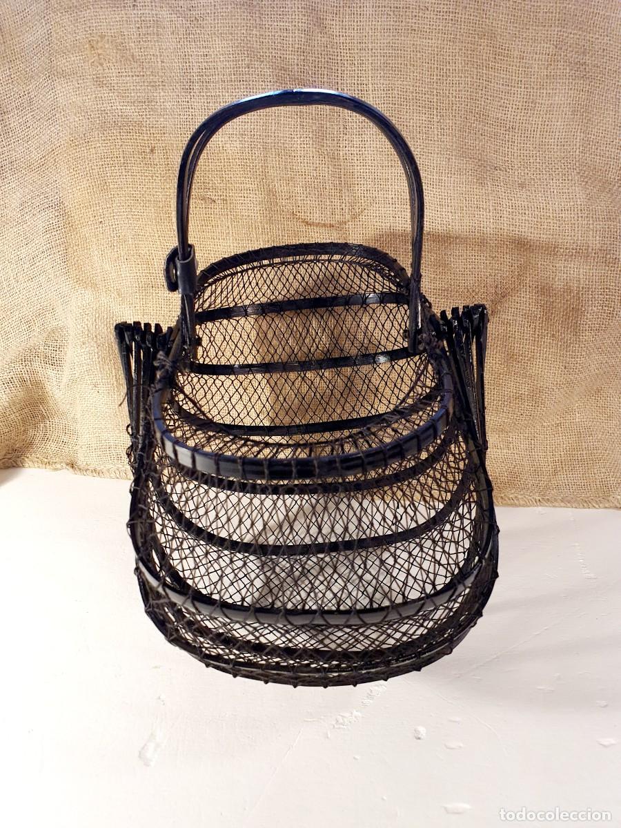 Vintage: Cesta japonesa de bamb&uacute;, a&ntilde;os 60. - Foto 4