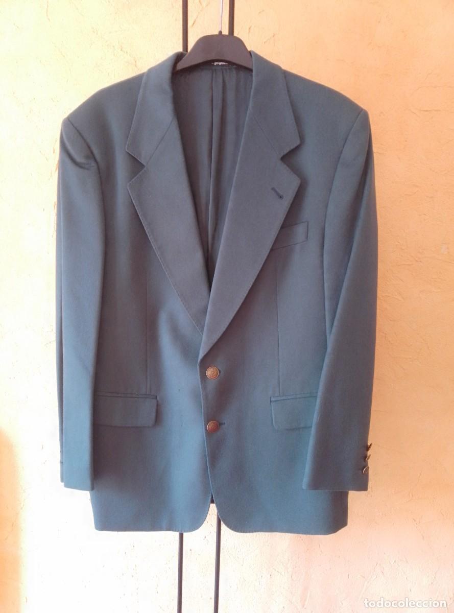 Vintage: Chaqueta, americana, blazer traje de lana vintage. Emidio Tucci, El Corte Ingl&eacute;s. Verde. Cashmere.