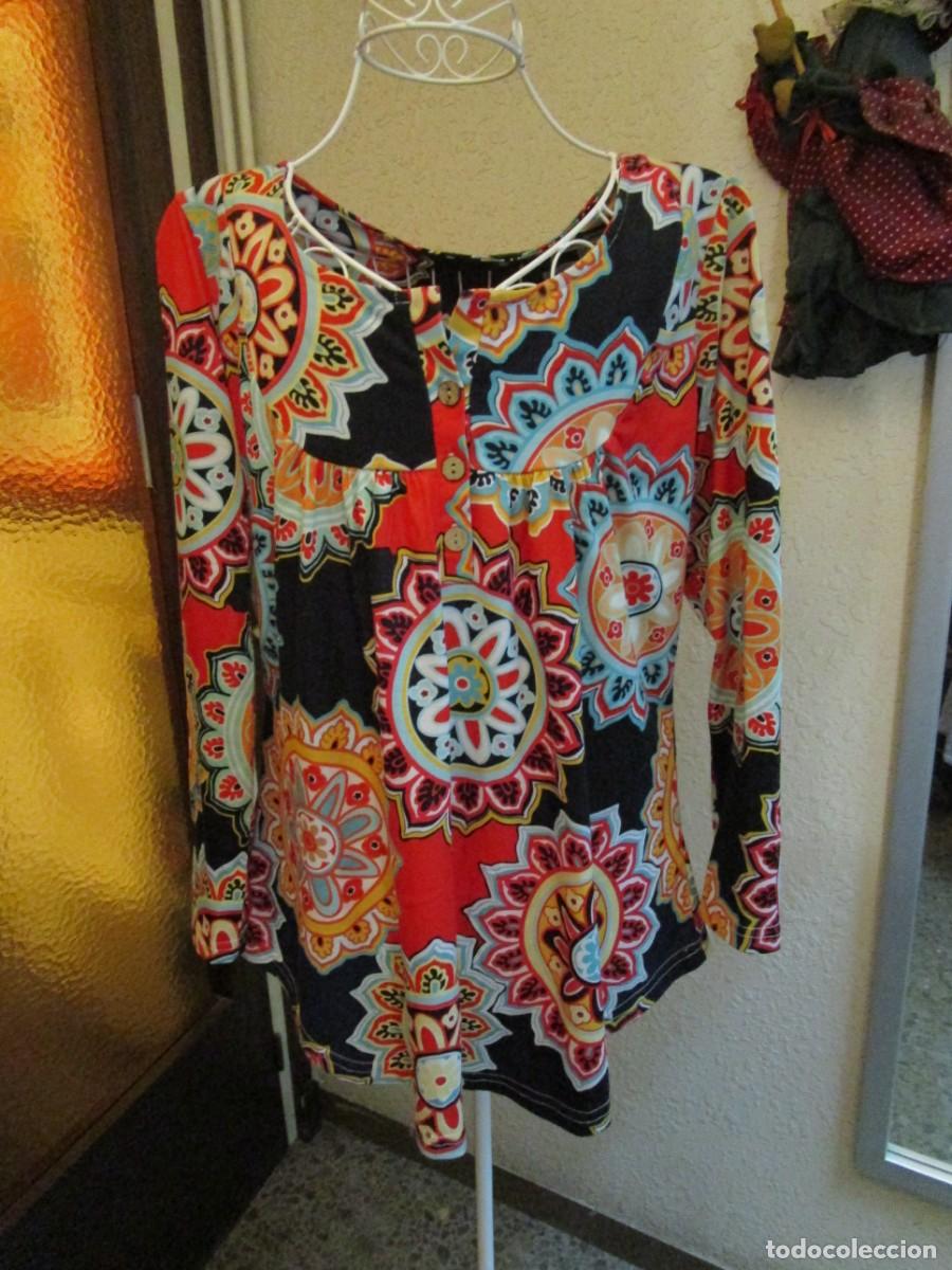 Vintage: PRECIOSA CAMISETA, BLUSA O JERSEY FINO CON ALEGRE ESTAMPADO