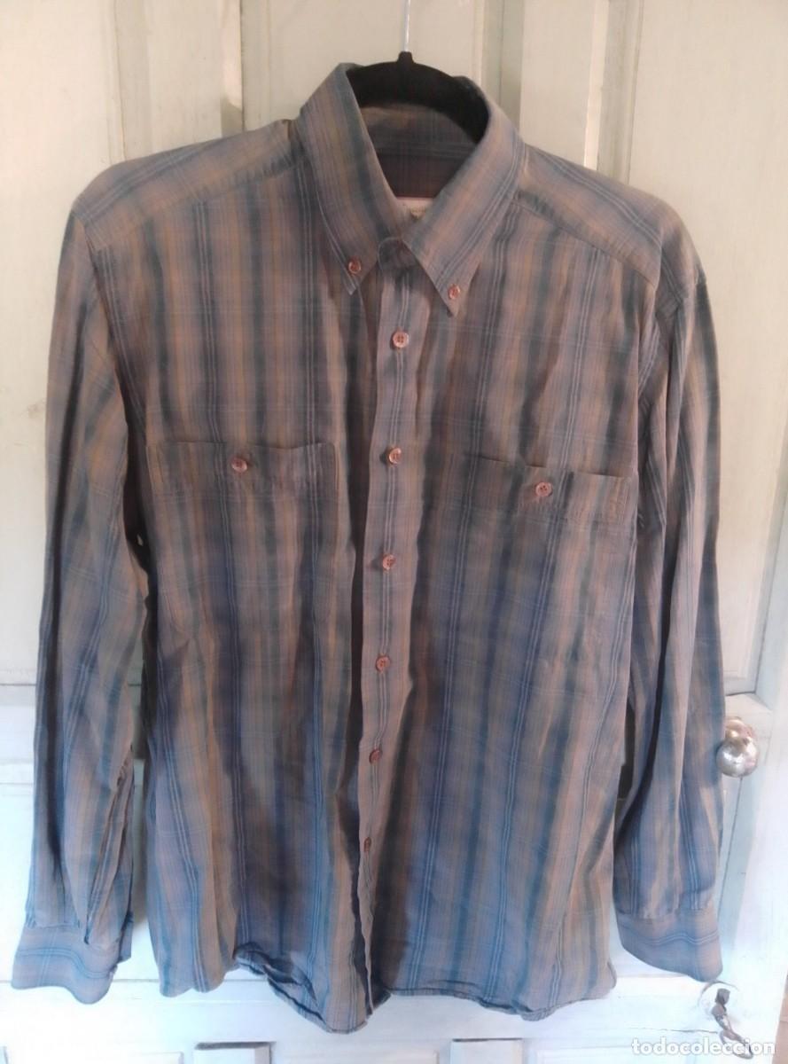 Vintage: Camisa manga larga de cuadros regular. Emidio Tucci Sport. Talla L.