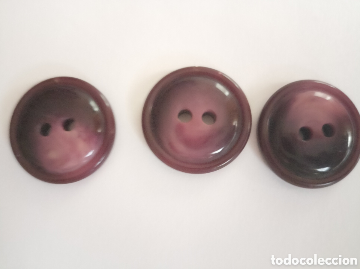 Vintage: 3 botones abrigo granate