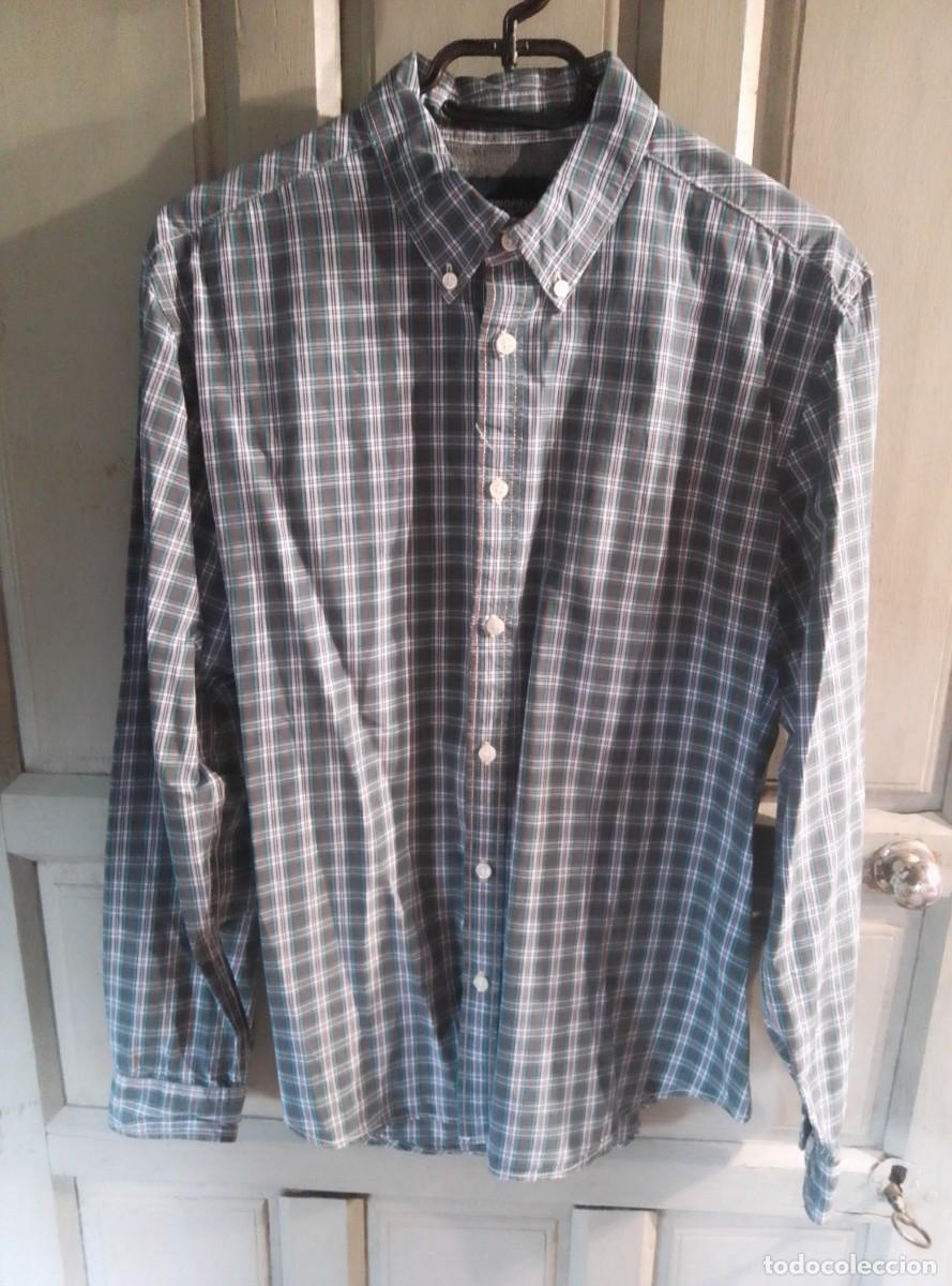 Vintage: Camisa de cuadros y manga larga. Cl&aacute;sica. Springfield. Custom Fit. Talla L