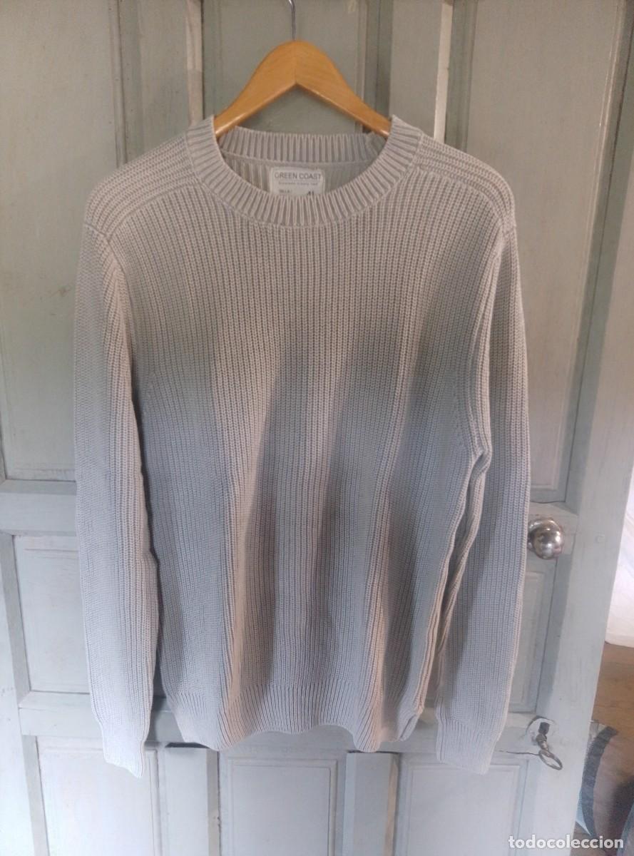 Vintage: Jersey de punto gris. Green Coast. Talla L