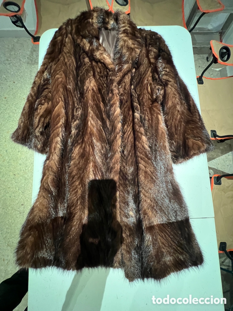 Vintage: Abrigo Largo Vintage Marr&oacute;n Mogano Talla S/M