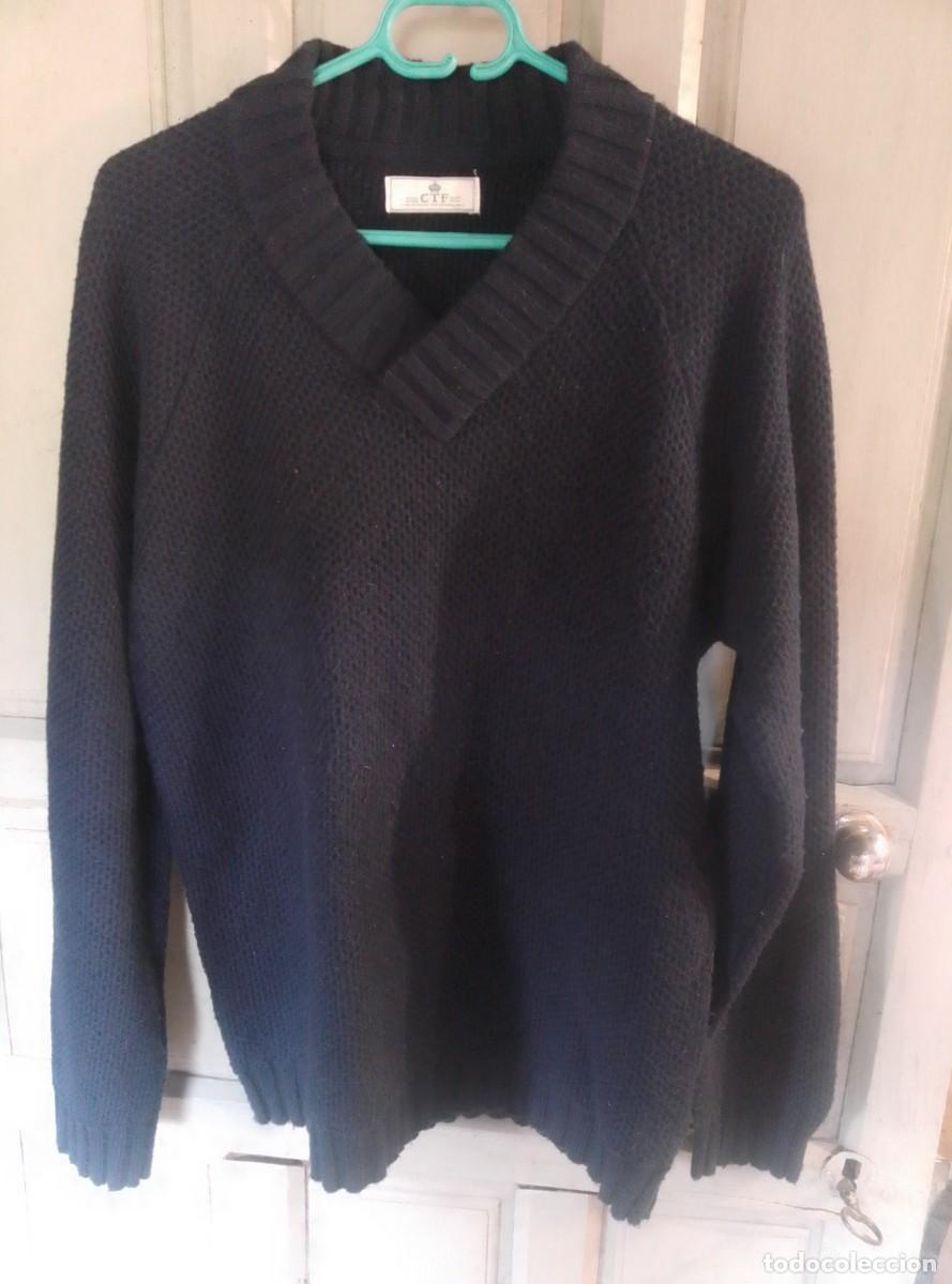 Vintage: Jersey su&eacute;ter de punto y cuello en V. CTF, Cortefiel. Talla L