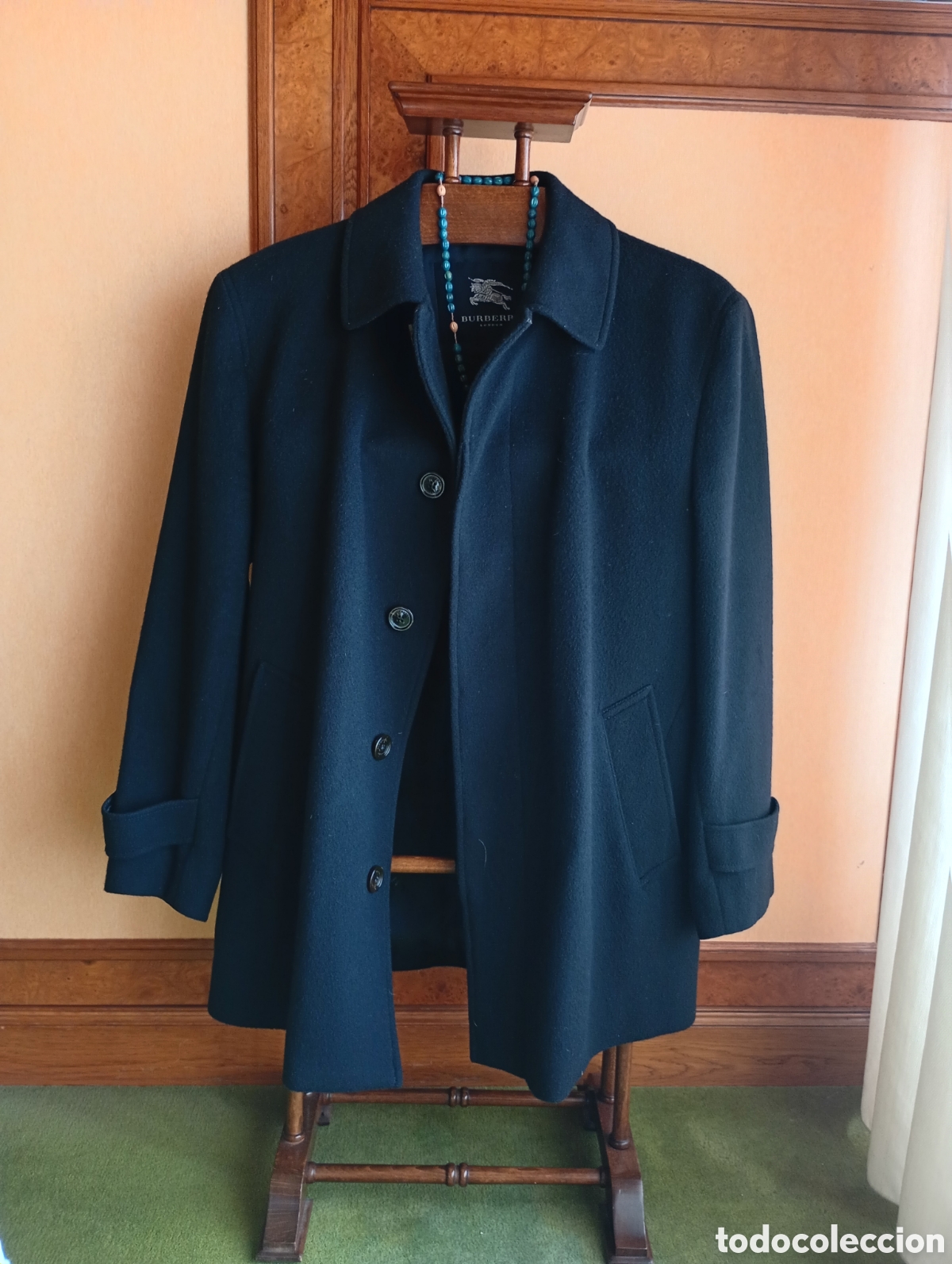 Vintage: Abrigo Burberry London Lana azul marino XL