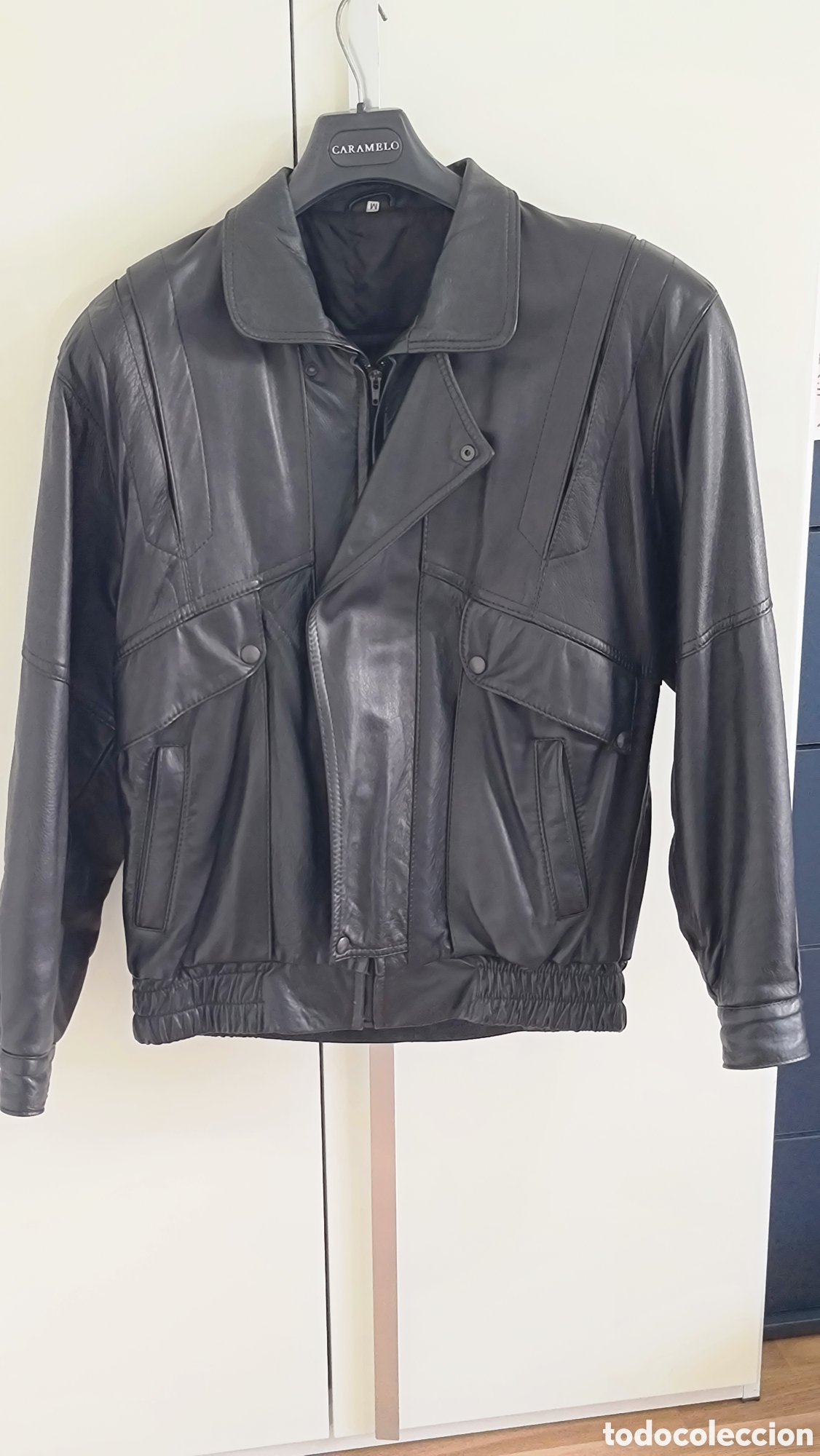 Vintage: Cazadora de piel ovina hombre
