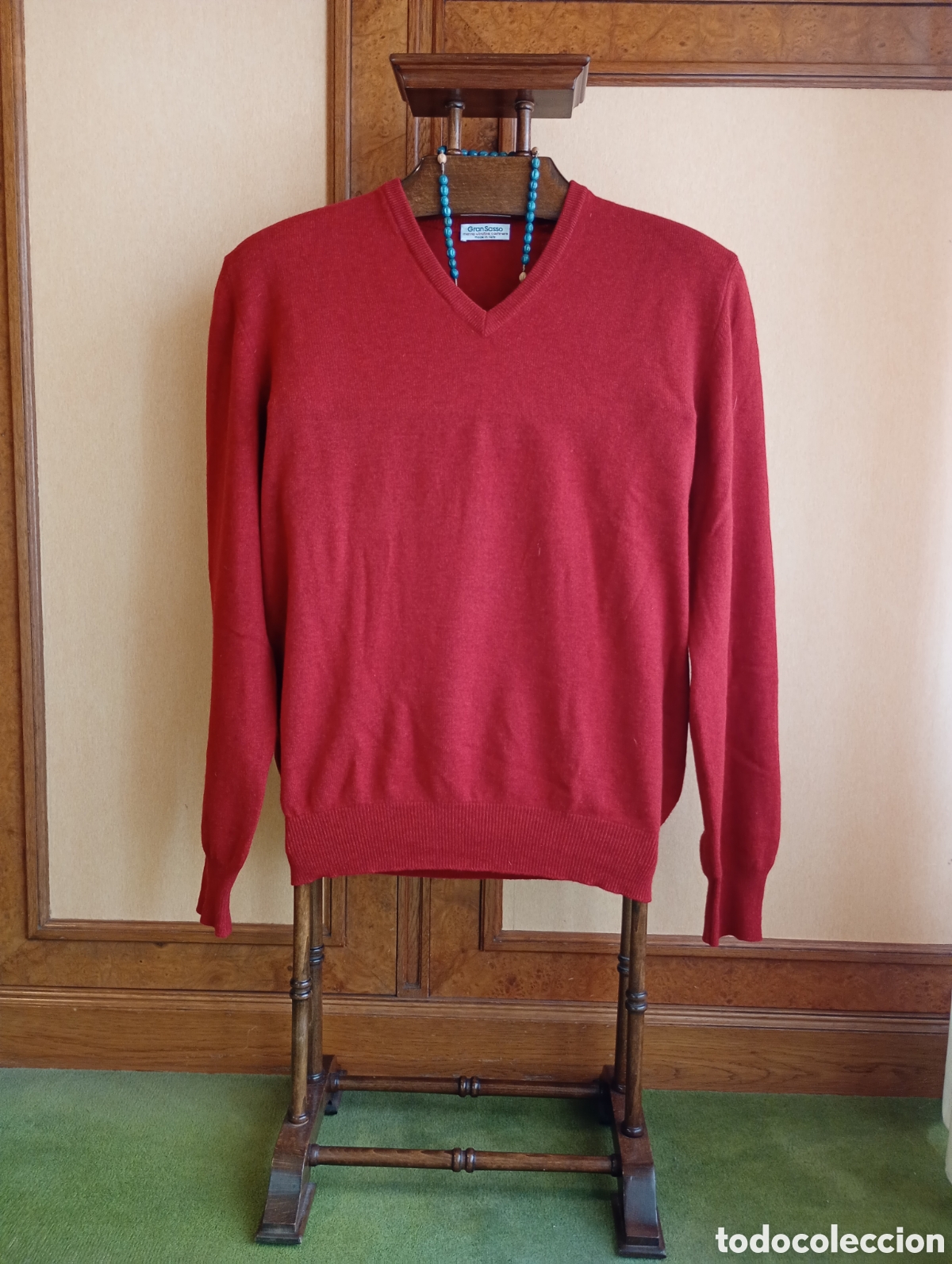 Vintage: Jersey Gran Sasso lana de merino ultra fina y cachemir rojo talla M firma italiana