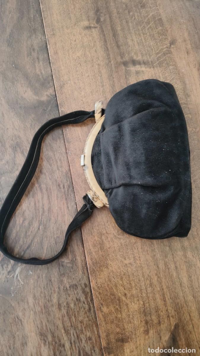 Vintage: Aumoniere bourse du soir dail noir velour 1960 &eacute;tat neuf