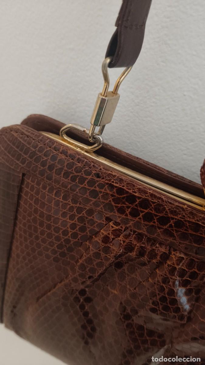 Vintage: Sac a main vintage peau veritable l&eacute;zard des ann&eacute;es 70 neuf d &eacute;poque