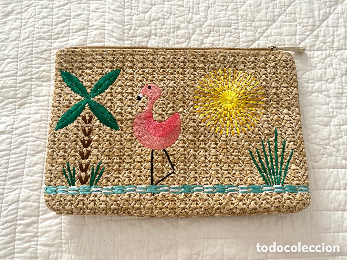 Vintage: Cartera de mano vintage de rafia