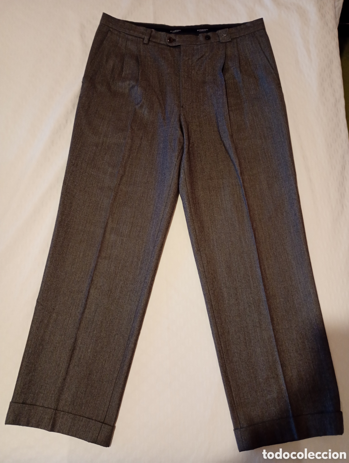 Vintage: Pantal&oacute;n de vestir Burberry hombre talla 44 75% de lana vergen color gris