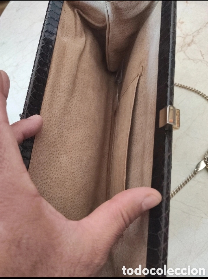 Vintage: Cartera bolso de piel de pit&oacute;n vintage