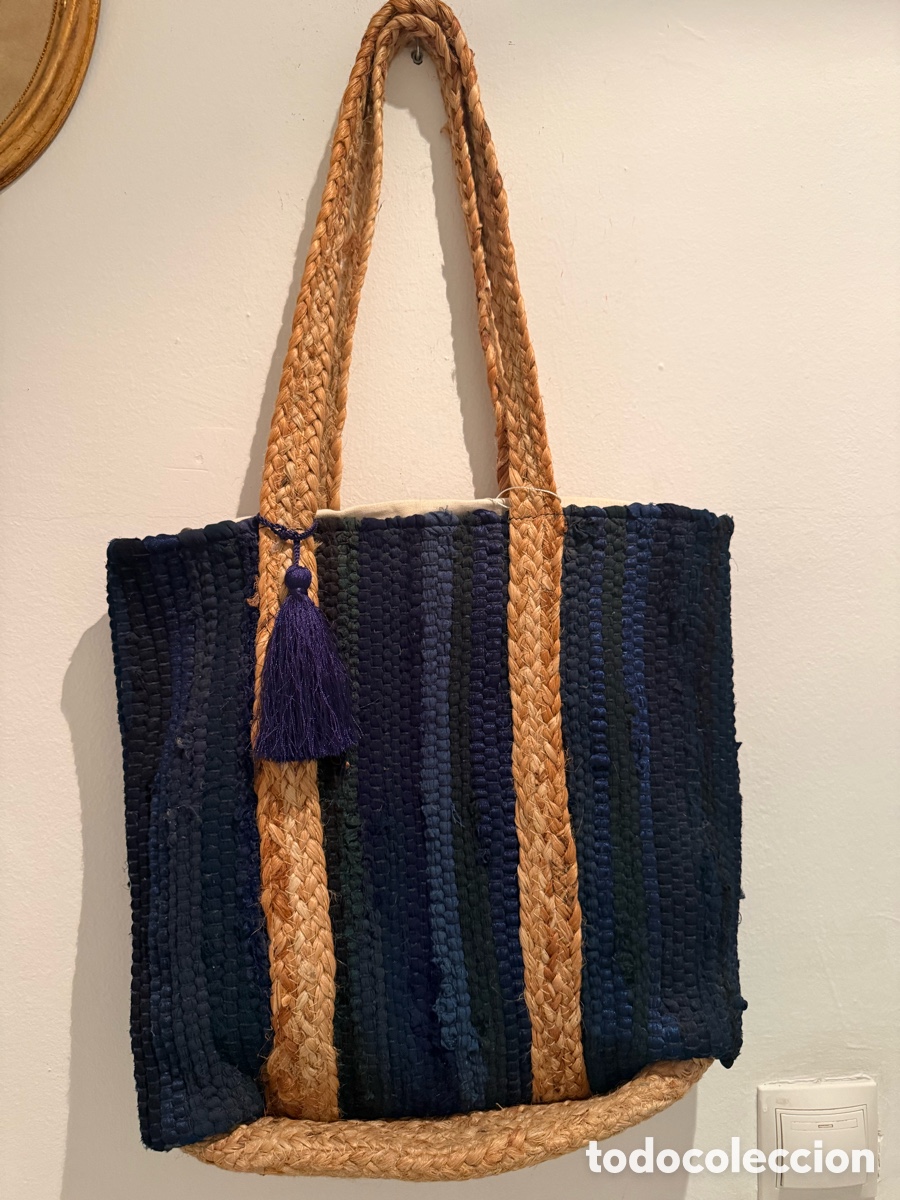 Vintage: Bolso de yute hecho a mano comprado sotogrande