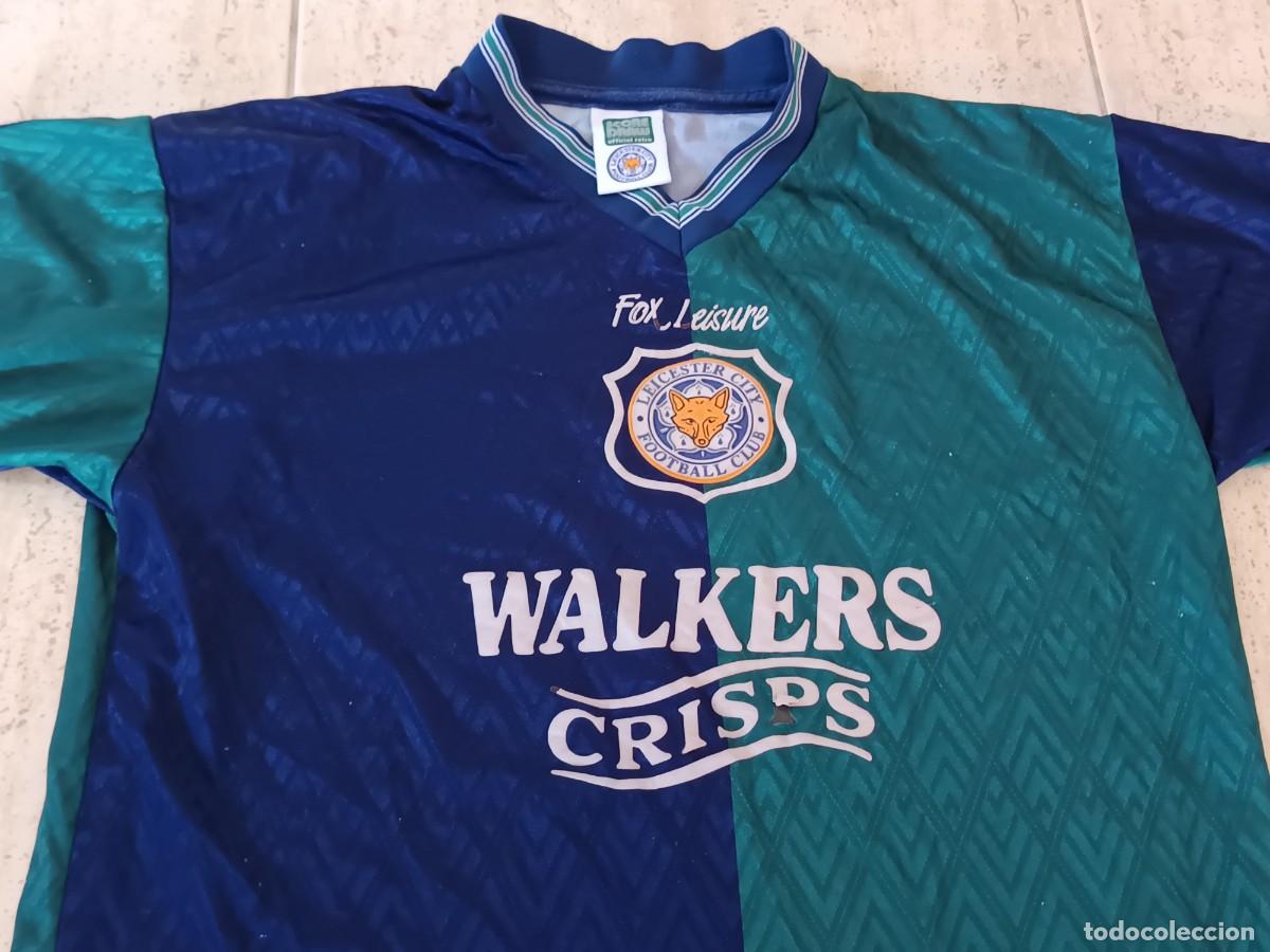 Vintage: CAMISETA LEICESTER CITY FC &ndash; WALKERS CRISPS &ndash; OFFICIAL RETRO &ndash; SCORE DRAW &ndash; TALLA L