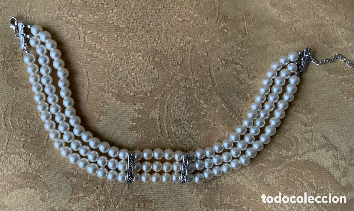 Vintage: CHOKER DE 3 VUELTAS DE PERLAS