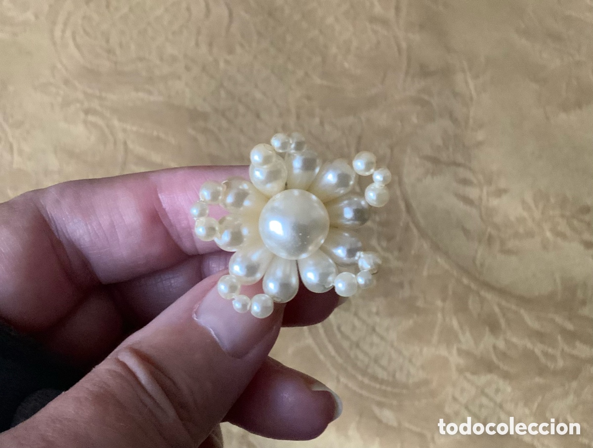 Vintage: Pendientes flor Perlas a&ntilde;os 60 - Foto 2