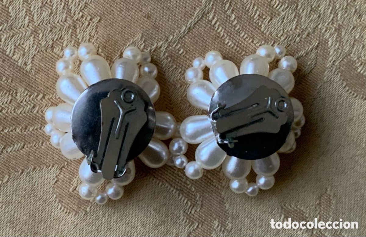 Vintage: Pendientes flor Perlas a&ntilde;os 60 - Foto 5