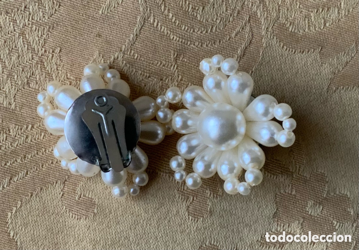 Vintage: Pendientes flor Perlas a&ntilde;os 60 - Foto 9