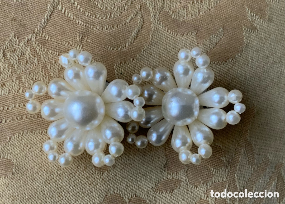 Vintage: Pendientes flor Perlas a&ntilde;os 60