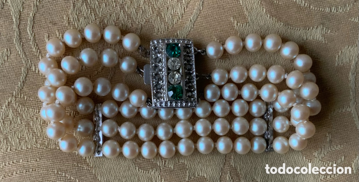 Vintage: PULSERA 3 VUELTAS PERLAS, A&Ntilde;OS 60
