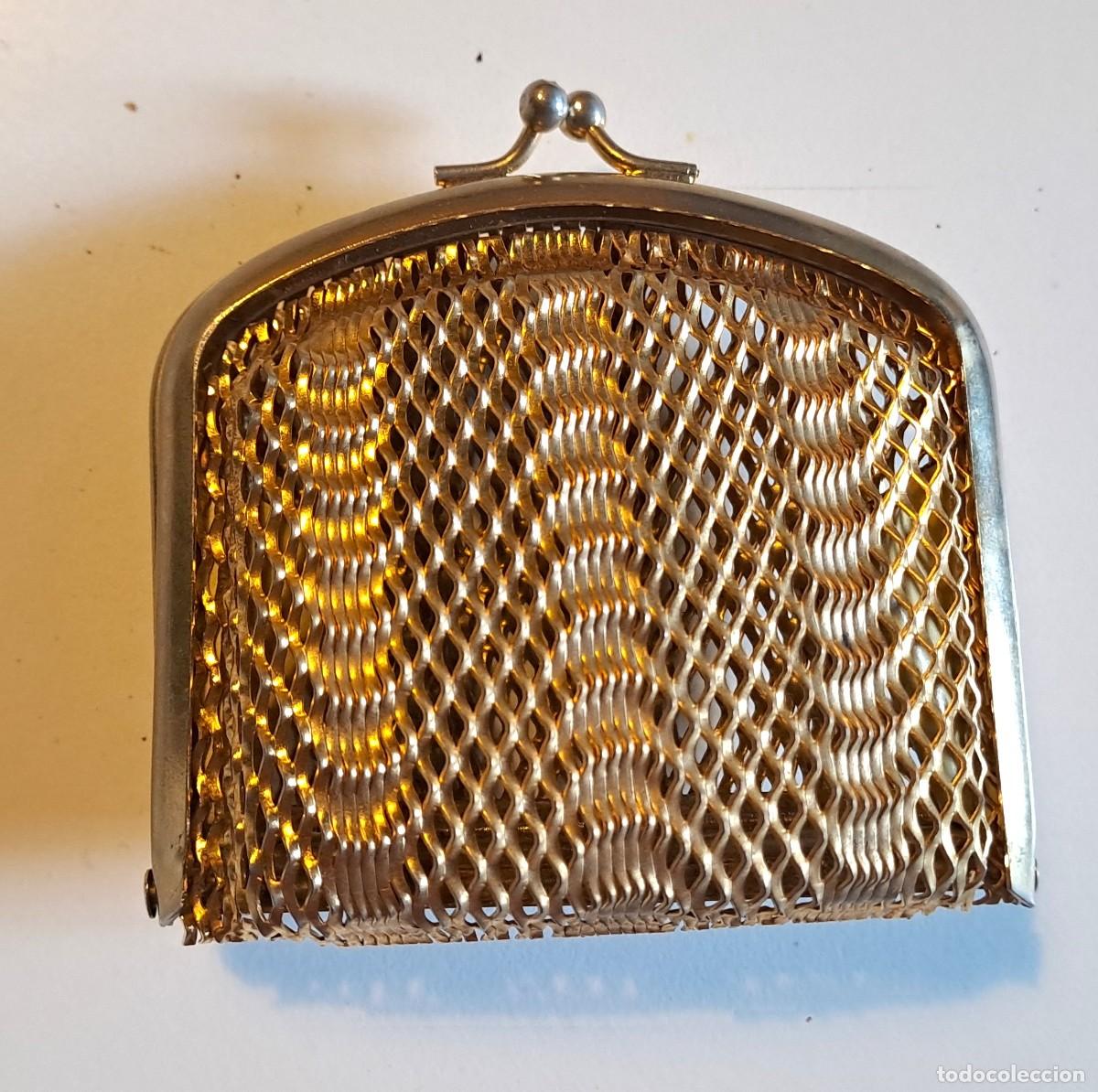 Vintage: MONEDERO VINTAGE RIGIDO REJILLA DE MALLA METALICA