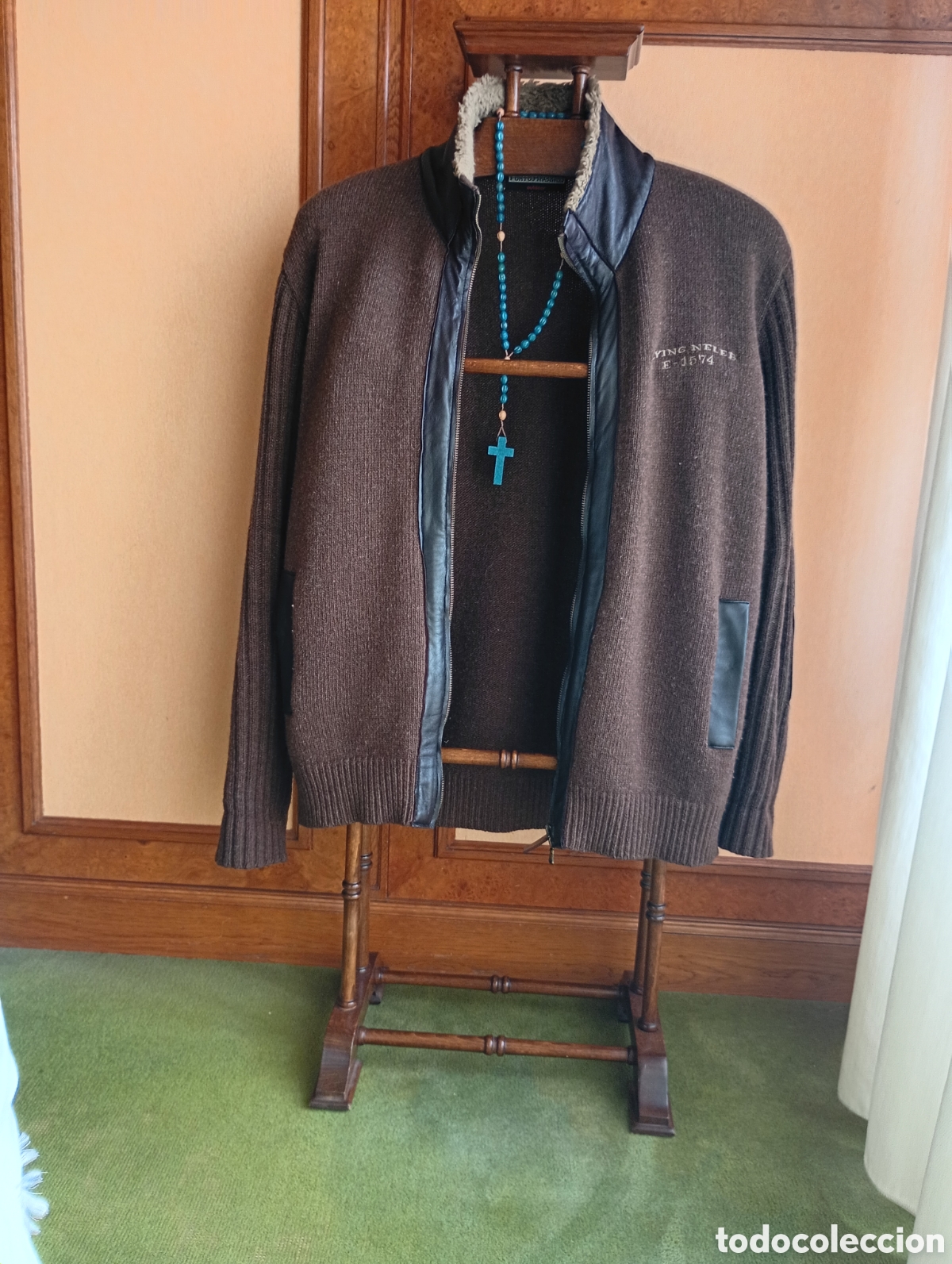 Vintage: Chaqueta lana y piel Portua Amadus Outdot hecho en Espa&ntilde;a es ventage
