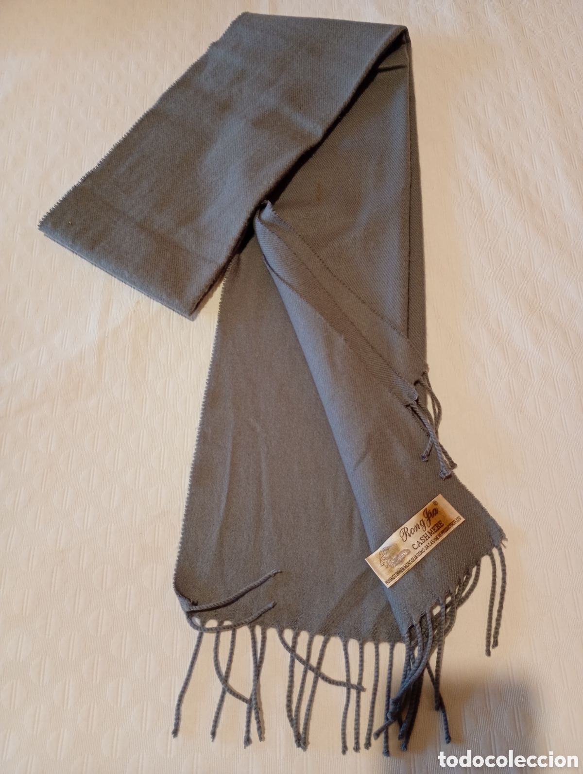 Vintage: Bufanda gris 100% Cachimera Rong Lia