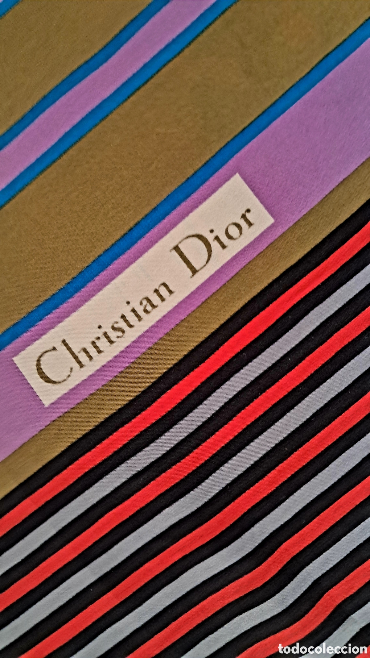 Vintage: Pa&ntilde;uelo Christian Dior vintage de seda 83&times;83 cm
