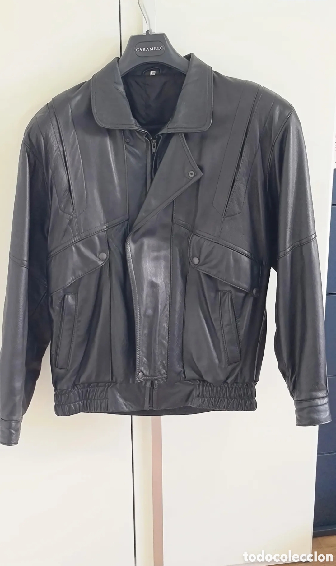 Vintage: Cazadora de piel ovina hombre