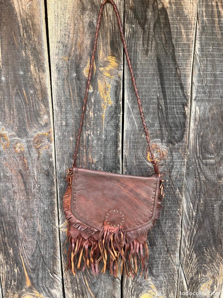 Vintage: Vintage, bolso cuero( bandolera) a&ntilde;o 60-70