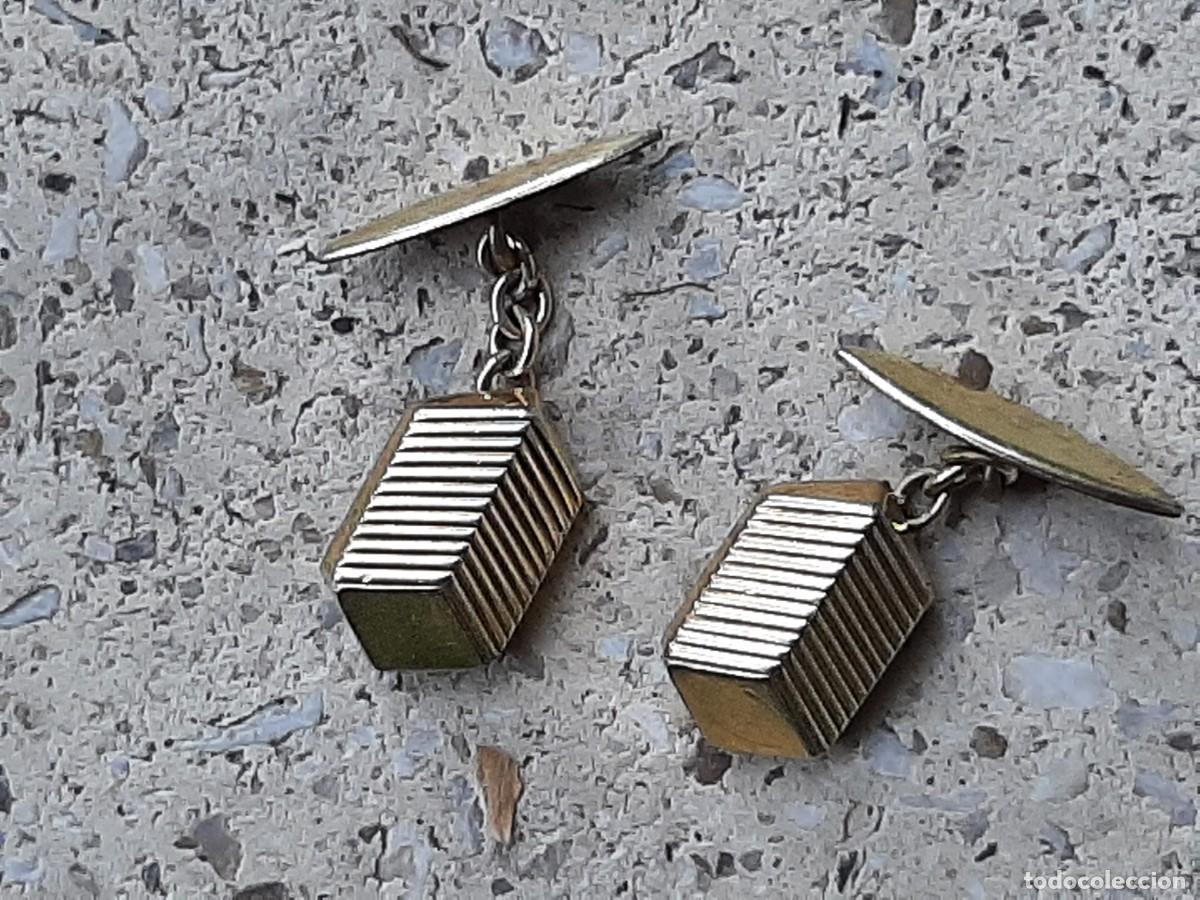 Vintage: Gemelos chapados en oro - Foto 1