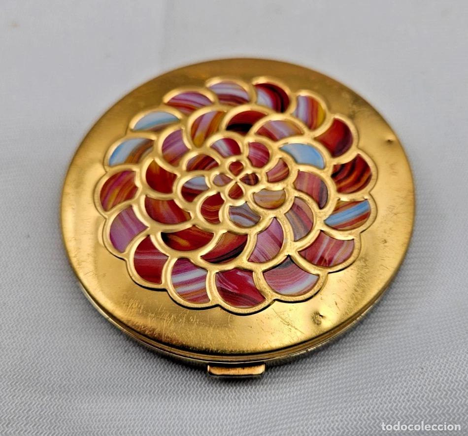 Vintage: VINTAGE MIROIR ROND DE POCHE DE SAC LES METEORITES GUERLAIN