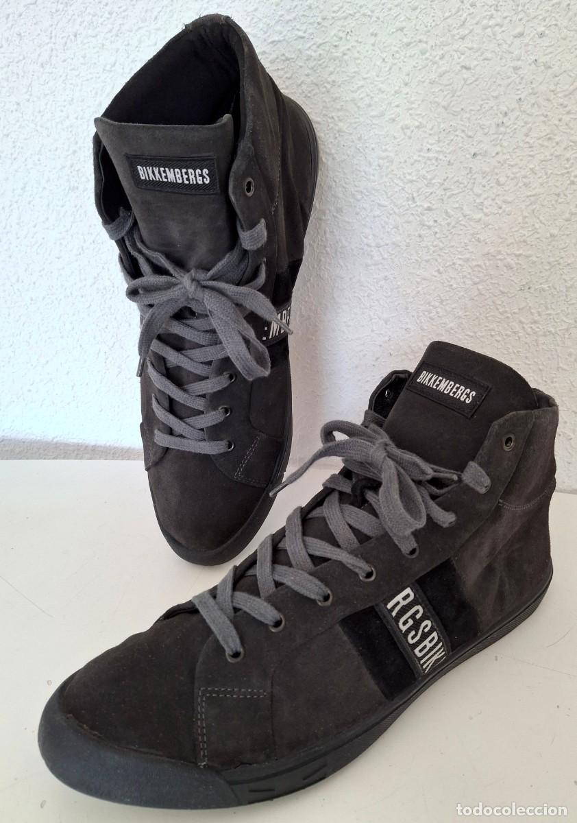 Vintage: Zapatilla vintage Campus Bikkembergs ca&ntilde;a alta ante gamuza gris oscuro o antracita Talla 46 Eur