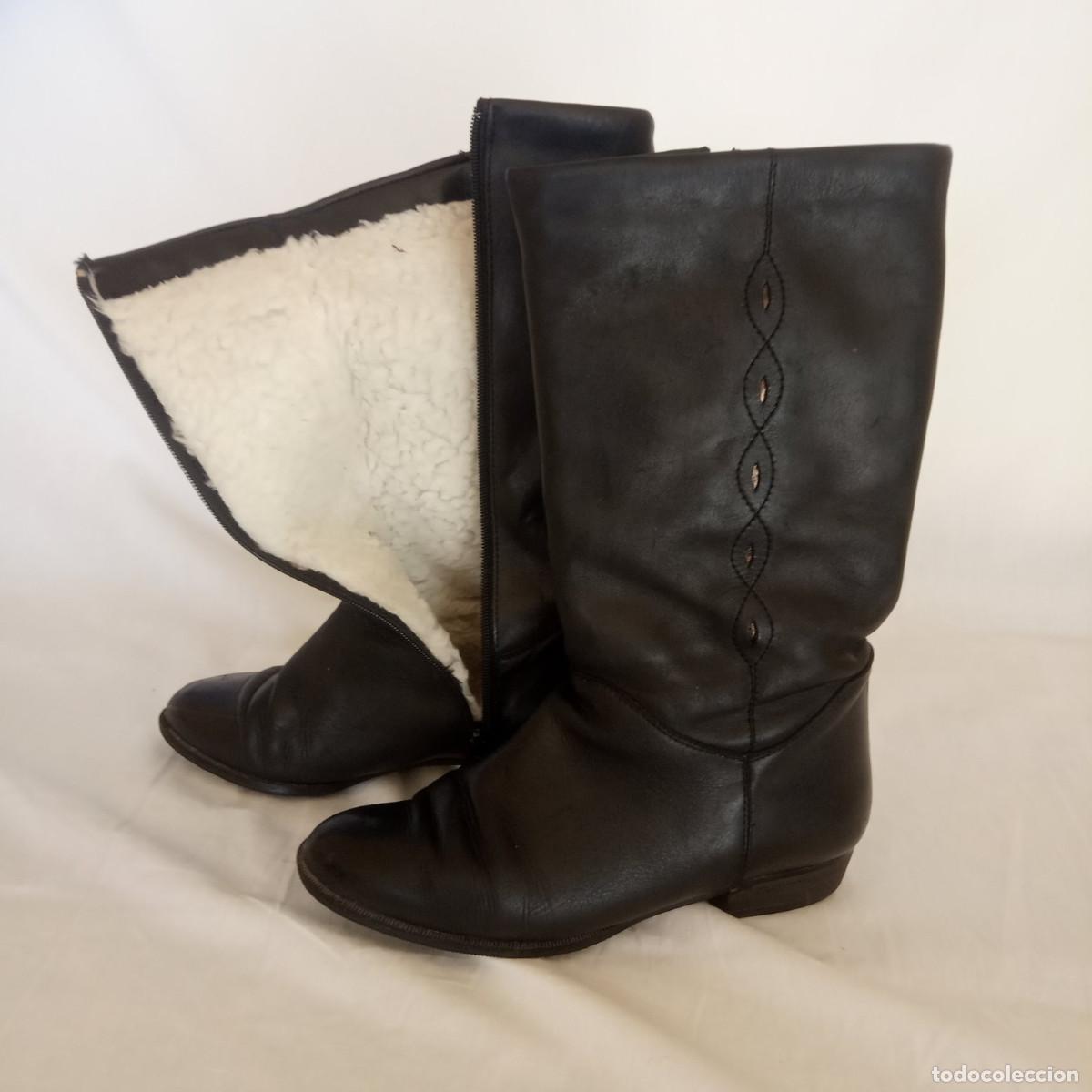 Vintage: Botas Vintage de Mujer de Piel y Borrego- Talla 37