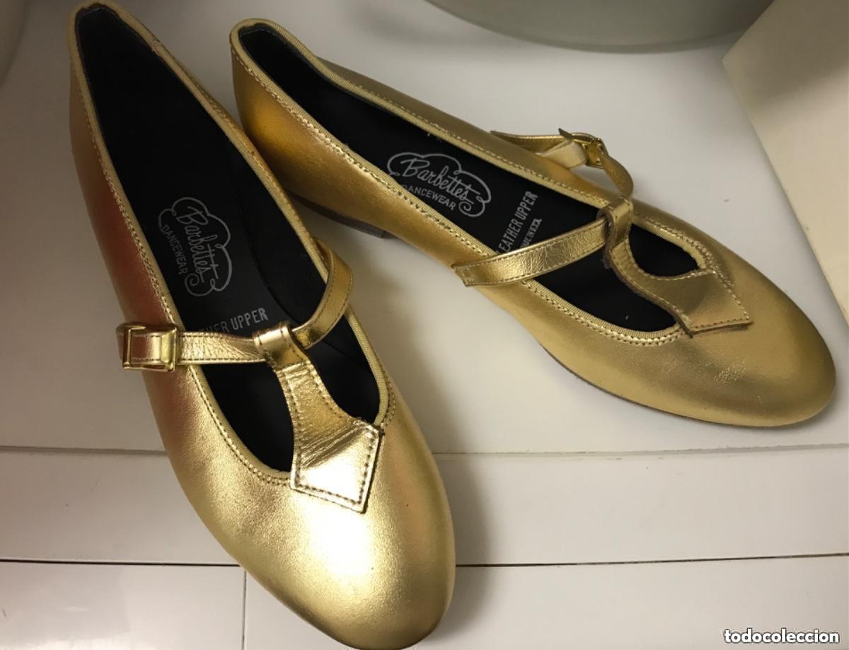 Vintage: Zapatos de baile Barbette&rsquo;s oro nuevos con etiquetas talla 6 1/2
