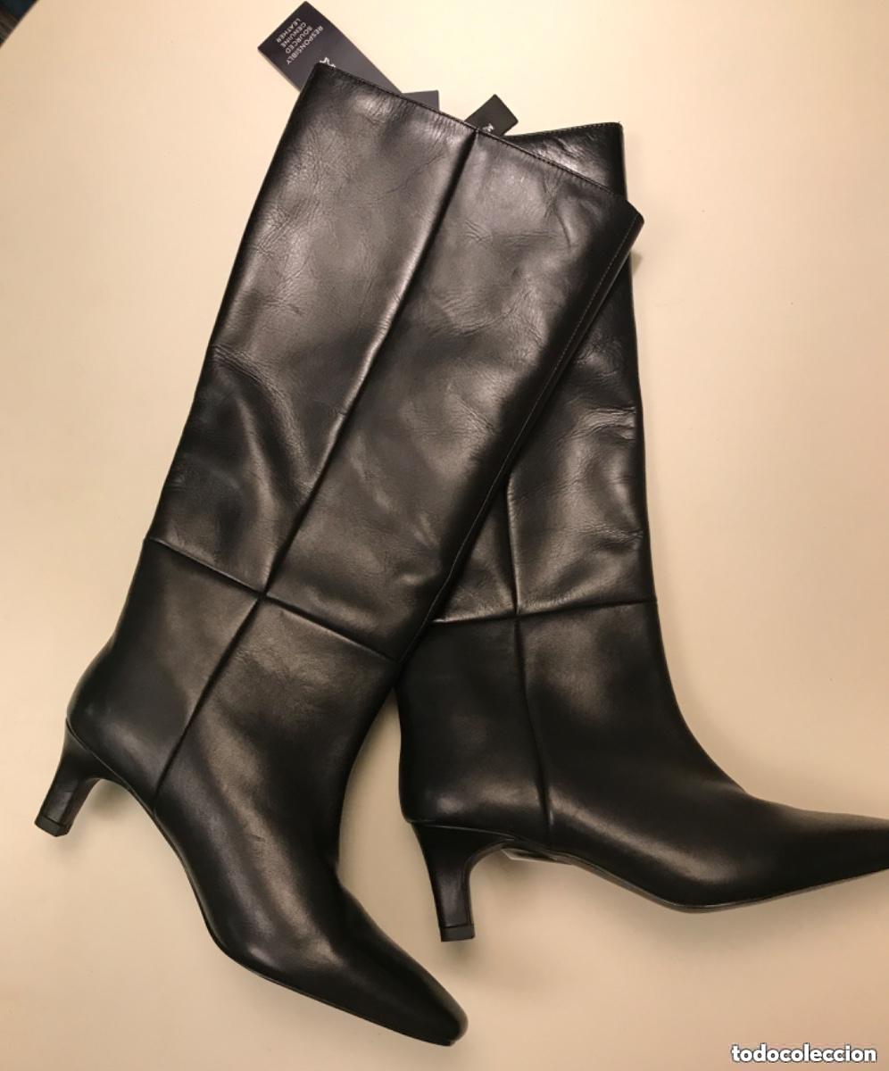 Vintage: Botas altas de piel negras tacon kitten Marks & Spencer talla 37 nuevas sin estrenar
