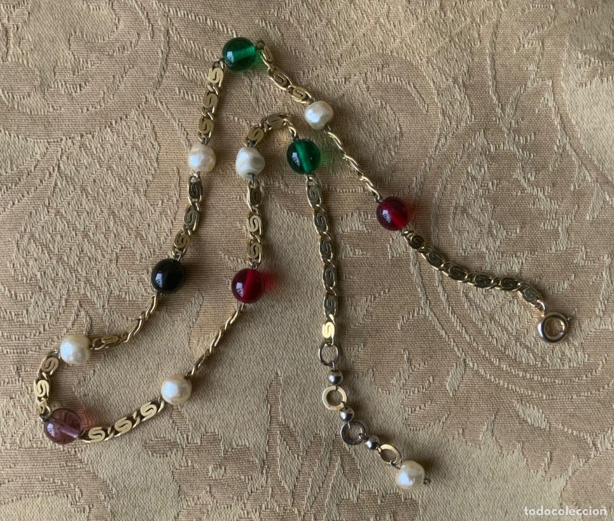 Vintage: COLLAR GARGANTILLA CRISTALES DE COLORES y CADNA A&Ntilde;O 70