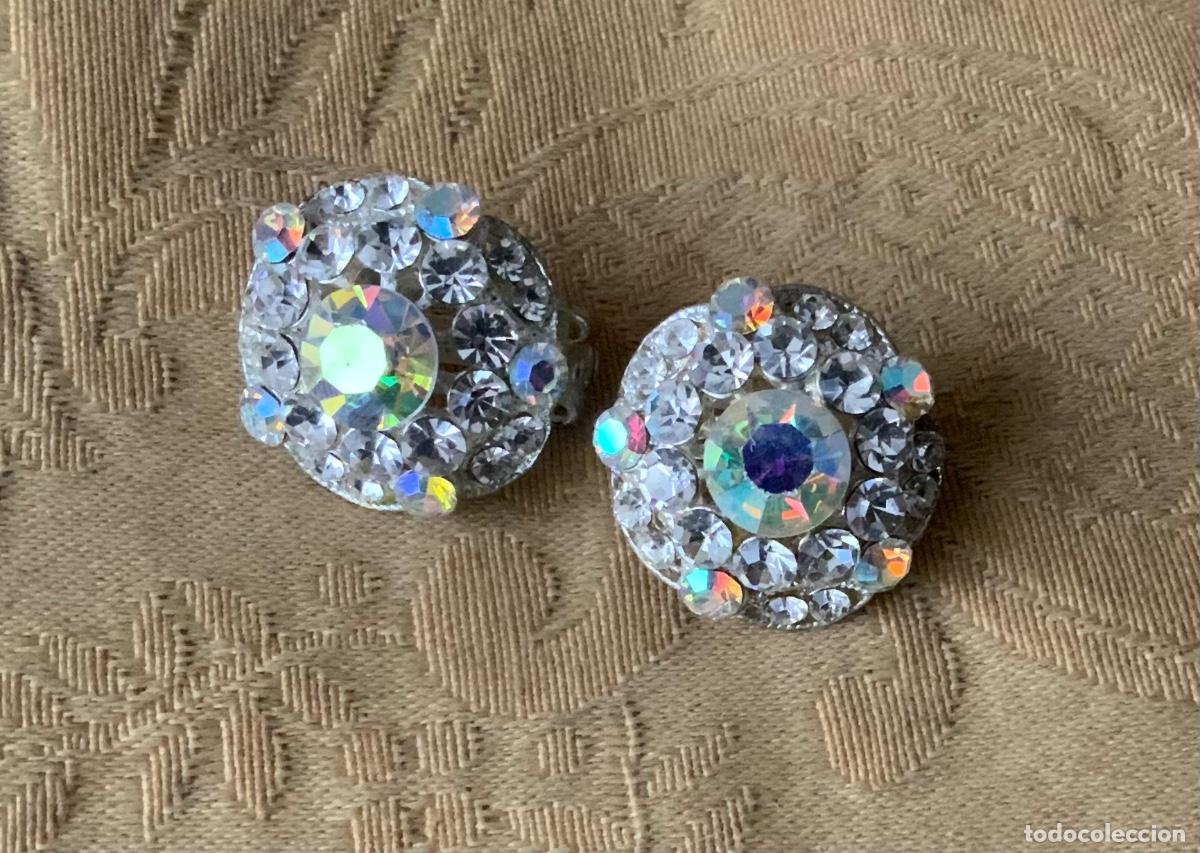 Vintage: PENDIENTES A&Ntilde;O 70 PEDRERIA