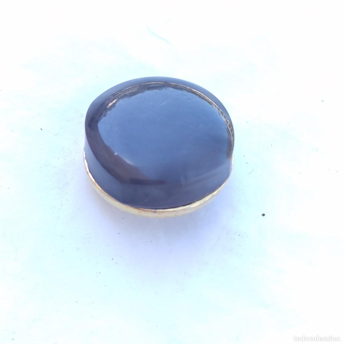 Vintage: BOT&Oacute;N PLASTICO NEGRO DORADO