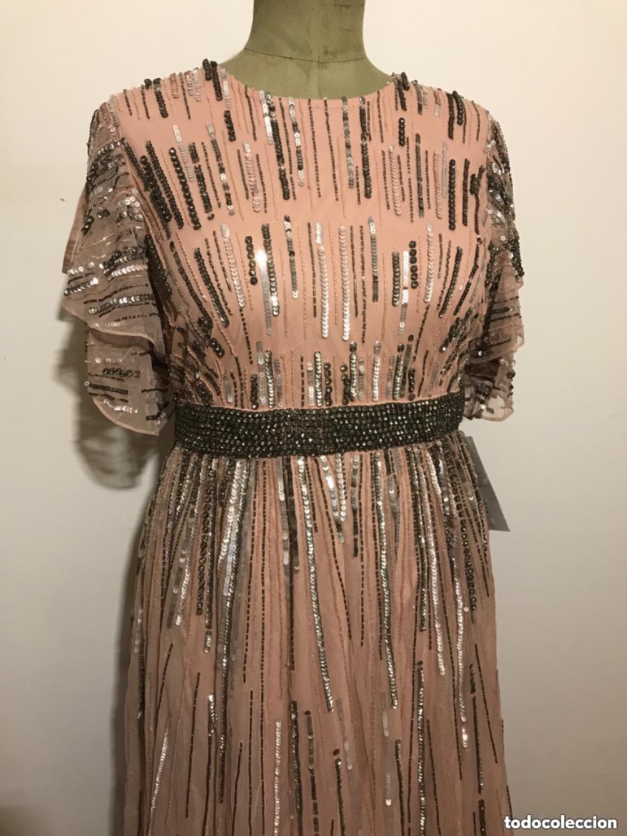 Vintage: VESTIDO DE NOCHE ROSA ALTA COSTURA NUEVO CON PEDRERIA ESTILO ART DECO