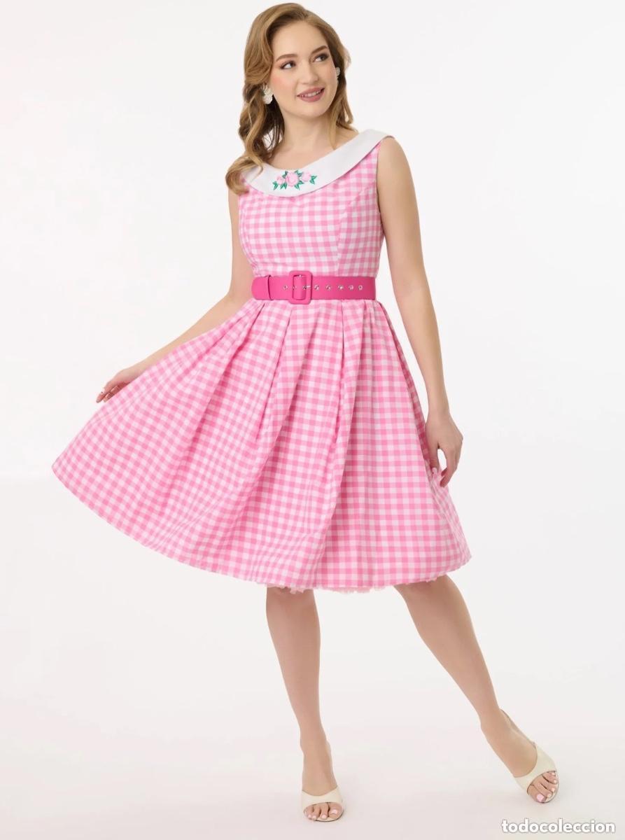 Vintage: Barbie x Unique Vintage dancing doll gingham dress vestido a cuadros rosa vichy nuevo