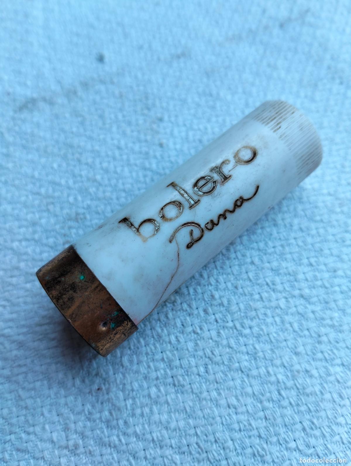 Vintage: Antiguo pintalabios barra pinta-labios bolero reflex dana blanco dorado vac&iacute;o