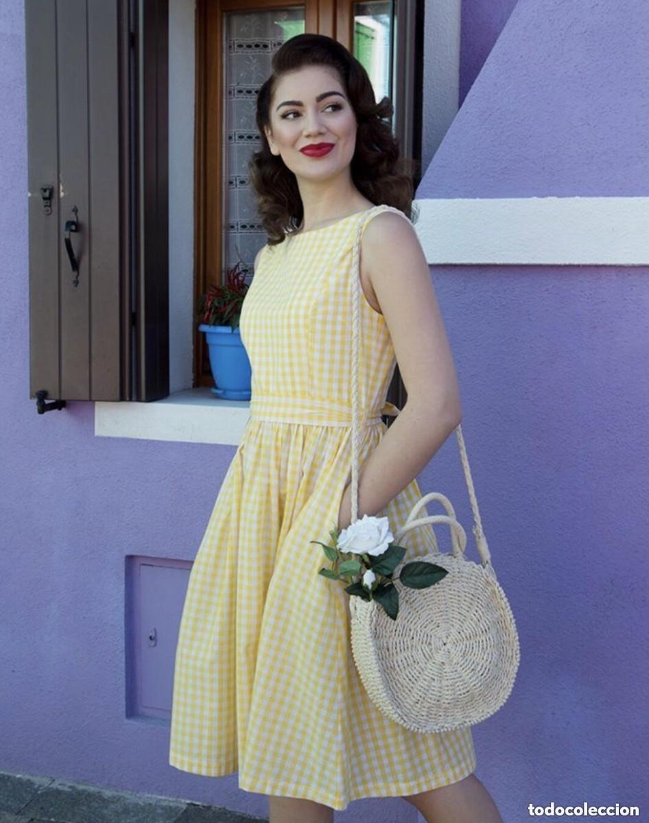 Vintage: Vestido a cuadros amarillos vichy Lindy Bop Audrey gingham dress nuevo a estrenar. Talla 22.