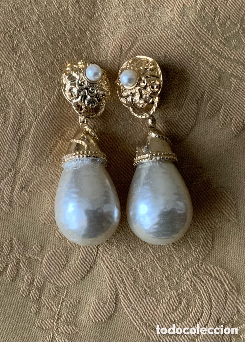 Vintage: PENDIENTES LARGOS PERLAS A&Ntilde;O 80 - Foto 3