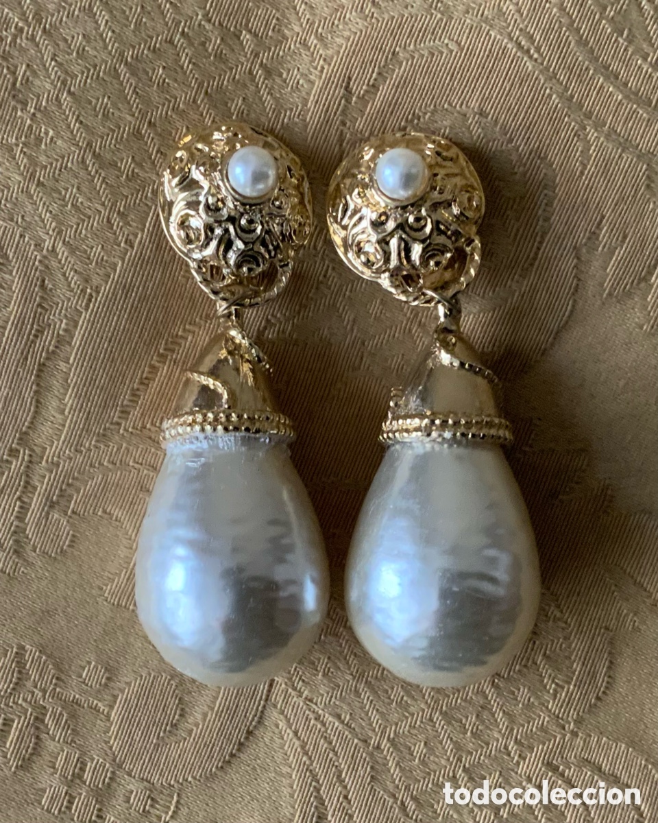Vintage: PENDIENTES LARGOS PERLAS A&Ntilde;O 80 - Foto 6