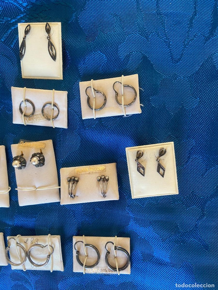 Vintage: 12 PEQUE&Ntilde;OS PARES DE PENDIENTES DE PLATA. - Foto 4
