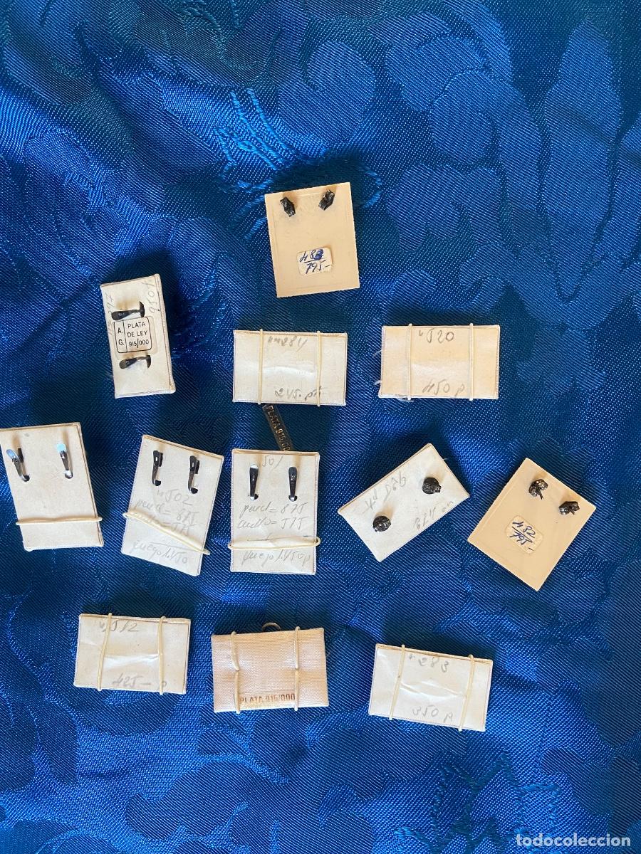 Vintage: 12 PEQUE&Ntilde;OS PARES DE PENDIENTES DE PLATA. - Foto 5