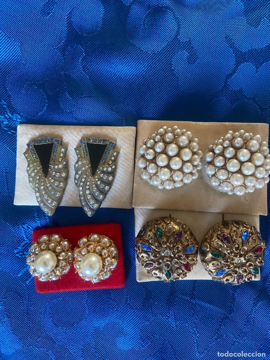 Vintage: 4 PARES DE PENDIENTES DE GRAN TAMA&Ntilde;O - Foto 2