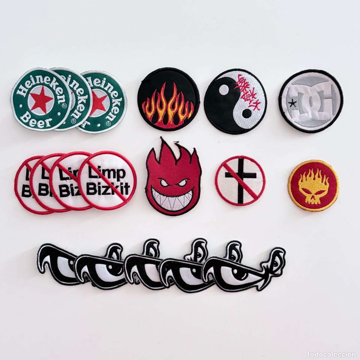 Vintage: Lot x18 PARCHES DE ROPA original vintage Music & other clothing patches a&ntilde;os 2000